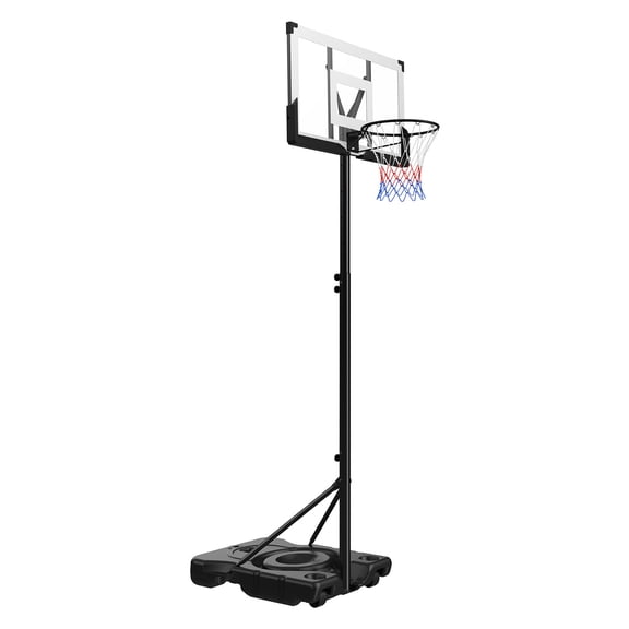 KFFKFF Adjustable Portable Basketball Hoop, 10 ft Height with 48-inch Backboard & Wheels, Suitable for Kids, Teens, and Adults for Driveways, Pools, and Schools