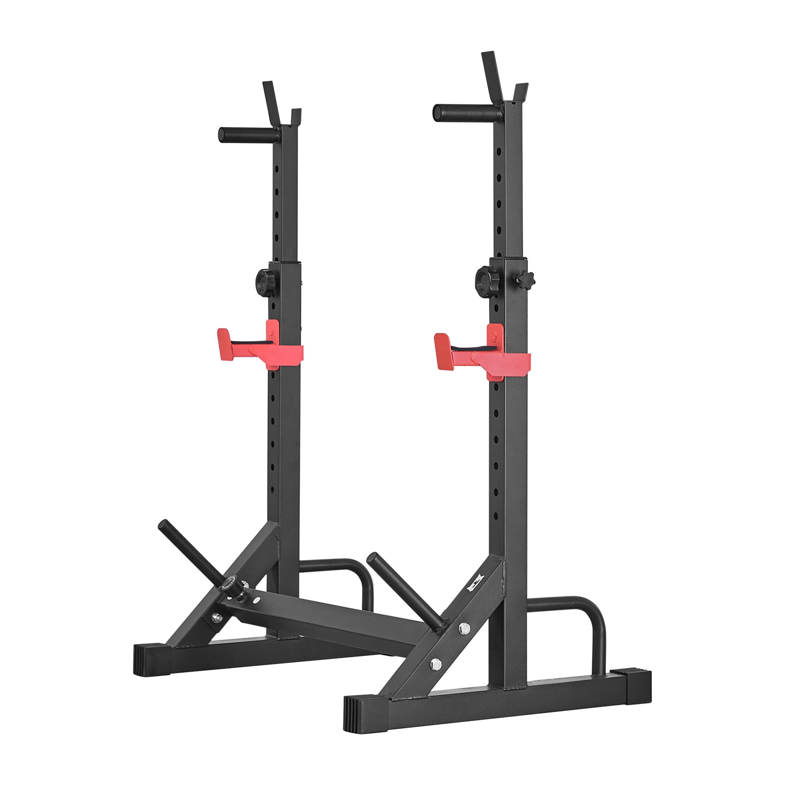 KFFKFF Adjustable Power Cage Squat Rack for Home Gym, Strength Training Equipment with Barbell Storage, J-Hooks, and 550LBS Capacity for Squats, Bench Press, and Weight Lifting