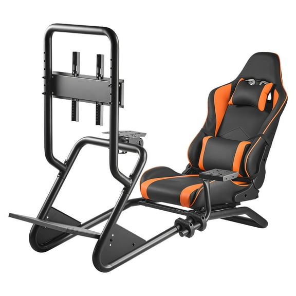 KFFKFF Adjustable Racing Wheel Stand with Monitor Mount, Sturdy Simulator Cockpit,Compatible with Logitech G25,G27,G29,G920,G923,Thrustmaster T300RS,TX F458, T500RS, T3PA-PRO (F1/GT), and CSR Models