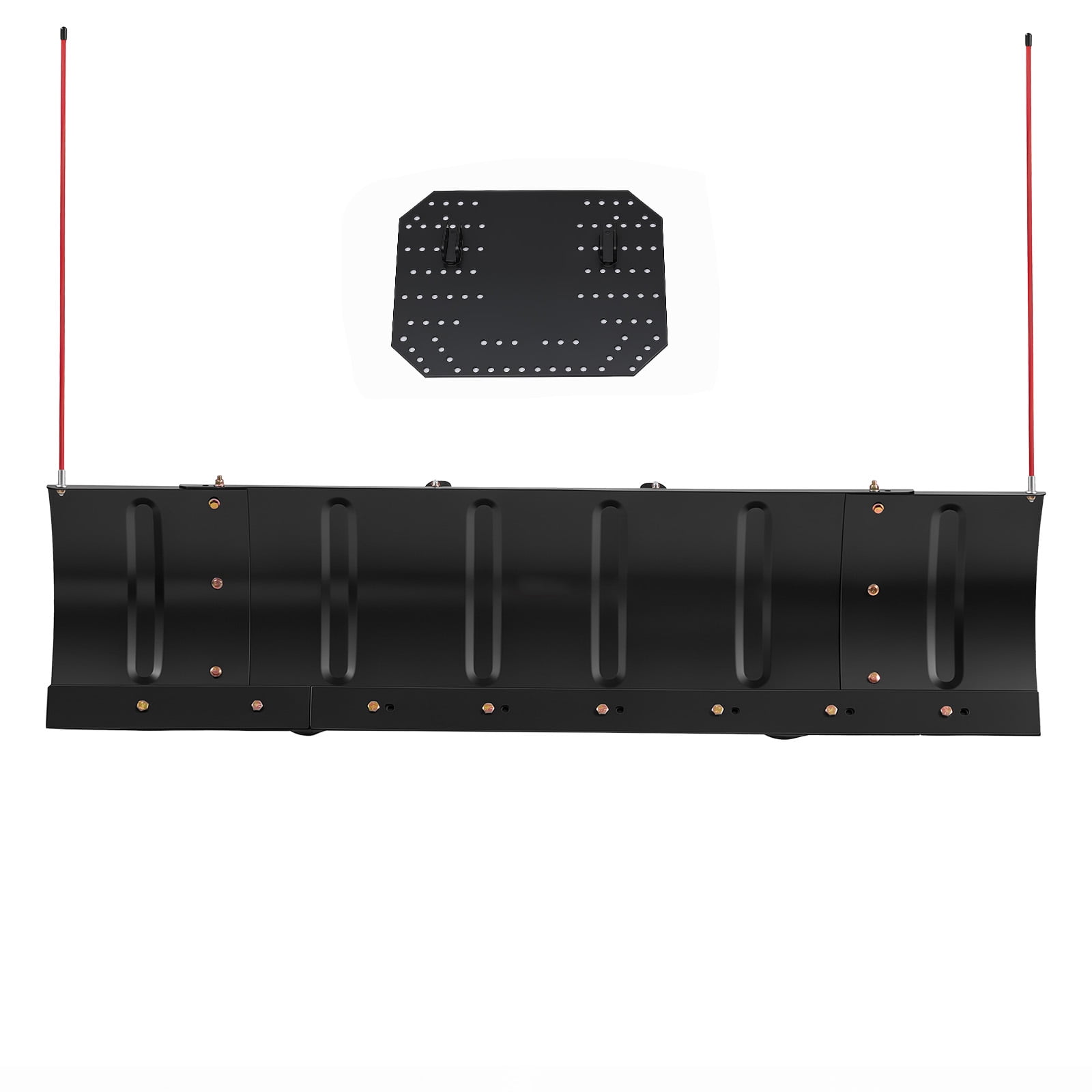 KFFKFF Adjustable Snow Plow Kit with 43-60 Inch Width for ATVs and UTVs, Features Height and Angle Adjustments, 3 Mounting Options, Durable Steel Blade for Effective Snow Removal