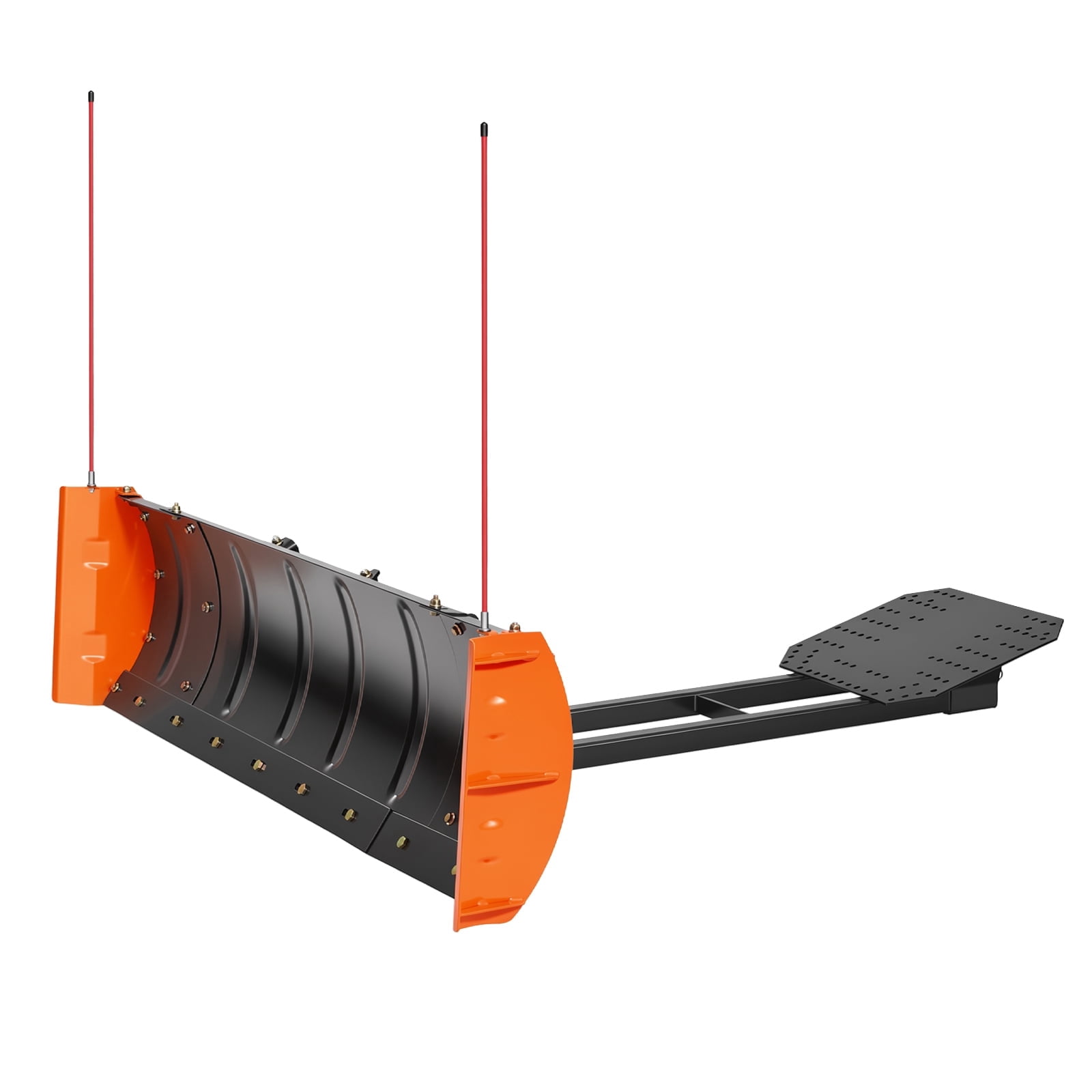 KFFKFF Adjustable Snow Plow Kit with 43-60 Inch Width, Compatible with Most ATVs and UTVs, Features Side Wings, Height and Angle Adjustability, Three Mounting Options, Durable Steel Blade