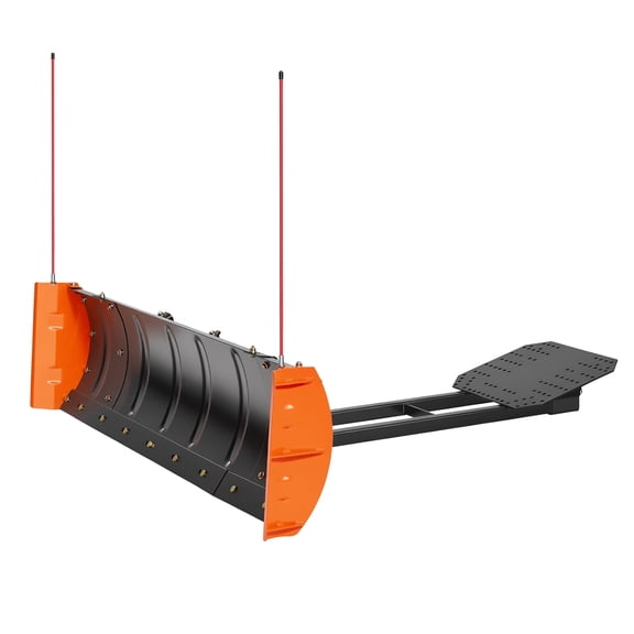 KFFKFF Adjustable Snow Plow Kit with 43-60 Inch Width, Compatible with Most ATVs and UTVs, Features Side Wings, Height and Angle Adjustability, Three Mounting Options, Durable Steel Blade