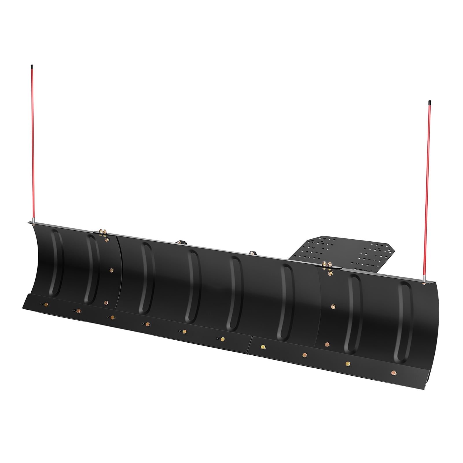 KFFKFF Adjustable Snow Plow Kit with 43-72 Inch Width for ATVs and UTVs, Features Height and Angle Adjustments, Three Mounting Options, Durable Steel Blade for Effective Snow Removal