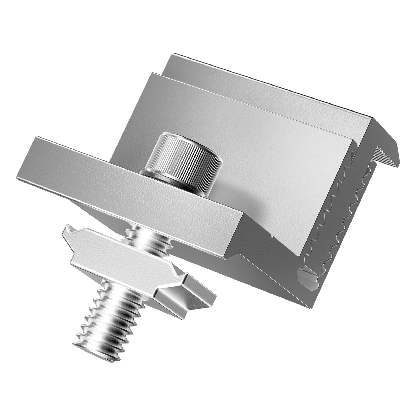 KFFKFF Adjustable Solar Panel Z Mounting Brackets, 35-50mm End Clamps, Lightweight Aluminum Mounts for RVs, Campers, Boats, Walls, and Roofs (20 PCS)