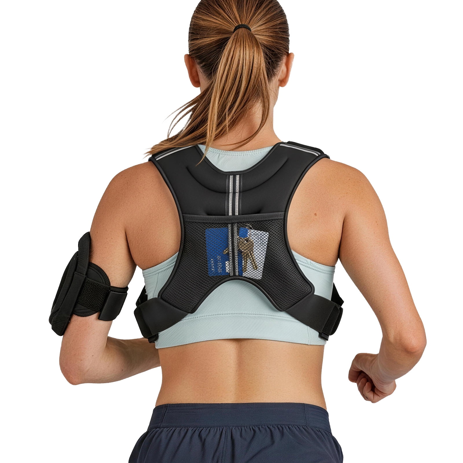 KFFKFF Adjustable Weighted Vest, 8 lbs Body Weight Vest for Men and Women, with Reflective Stripes, Secure Buckle, Ideal for Strength Training, Running, Jogging, Fitness, Muscle Toning