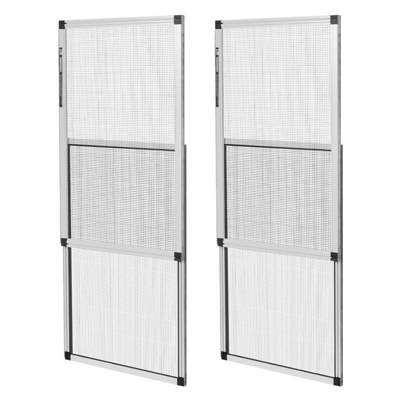 KFFKFF Adjustable Window Screen, 15" H x 21" - 40" W, 2-Pack Expandable Screens with Aluminum Frame and Sturdy Mesh, Horizontal or Vertical Installation Options for Home Use