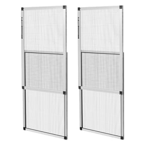 KFFKFF Adjustable Window Screen, 15" H x 21" - 40" W, Set of 2 Expandable Screens with Sturdy Aluminum Frame and Durable Mesh, Horizontal or Vertical Installation Options for Residential Use