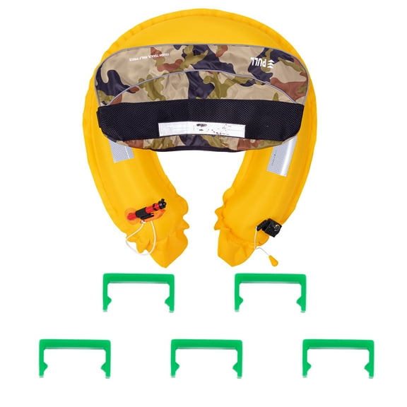 KFFKFF Adult's Manual Inflation Belt Pack, 105N Buoyancy, Suitable for Over 80 lbs and Waist Size Up to 59 in Adjustable, Inflatable Waist PFD for Stand Up Paddleboarding, Kayaking, Green
