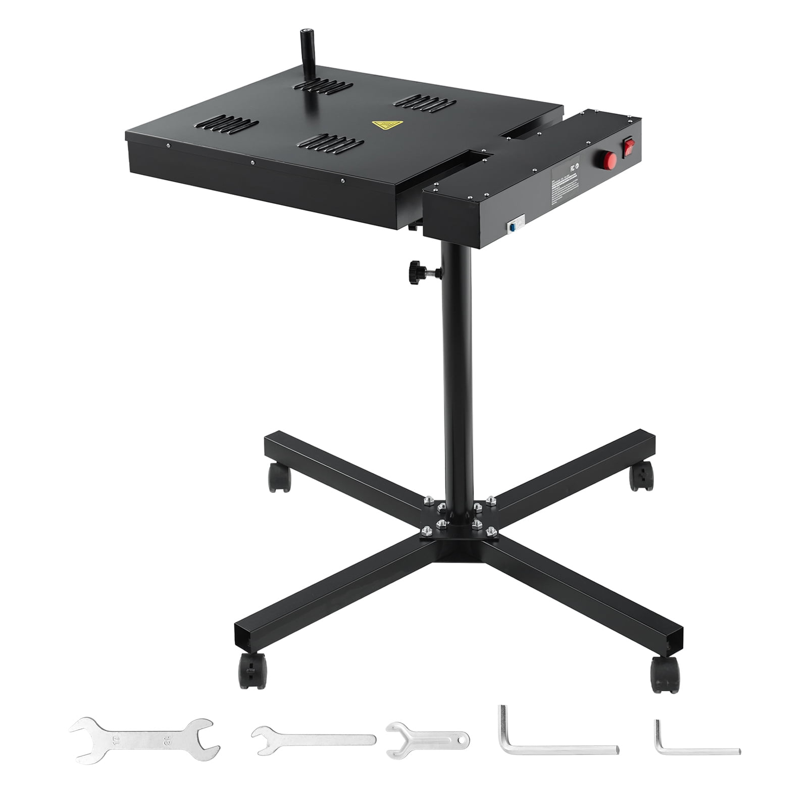 KFFKFF Advanced Flash Dryer 18x25 inch, Enhanced 2000W Electrical Control Box Flash Dryer for Screen Printing Equipment with Adjustable Height Stand, 360 Swivel, X-Formed Base, Steel Garment Healing