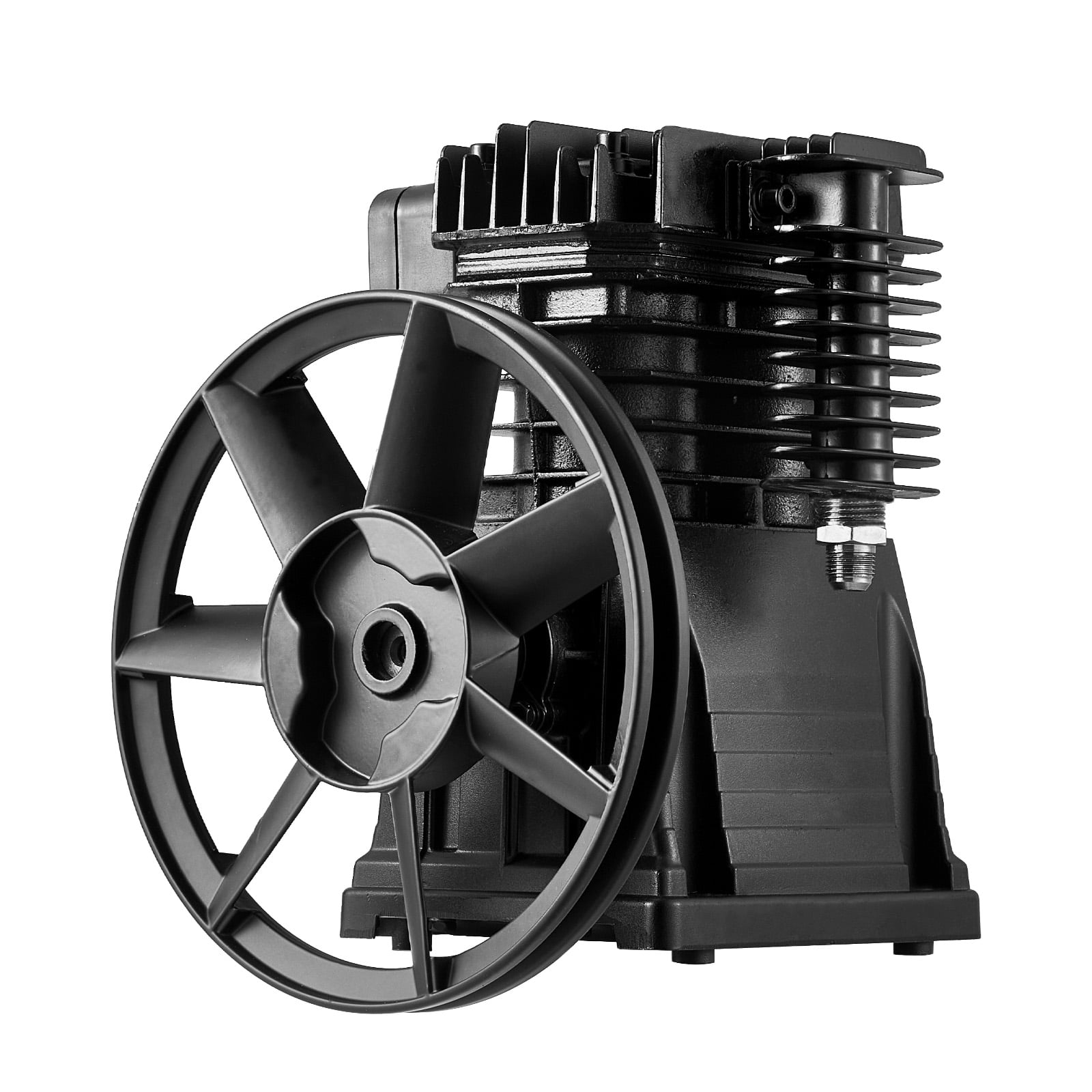 KFFKFF Air Compressor Pump Head, 3HP, 5.8CFM @ 90PSI, Dual Cylinder, Oil-Lubed, Single-Stage Aluminum Replacement Piston Pump, Max Pressure 116PSI