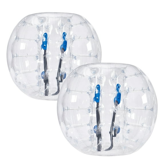KFFKFF Air-Filled Collision Spheres Duo, 4FT/1.2M Body-Sized Zorb Spheres for Adolescents & Adults, 0.8mm Durable PVC Human-Sized Hamster Orbs for Outdoor Group Fun, Collision Toy Spheres for Lawn