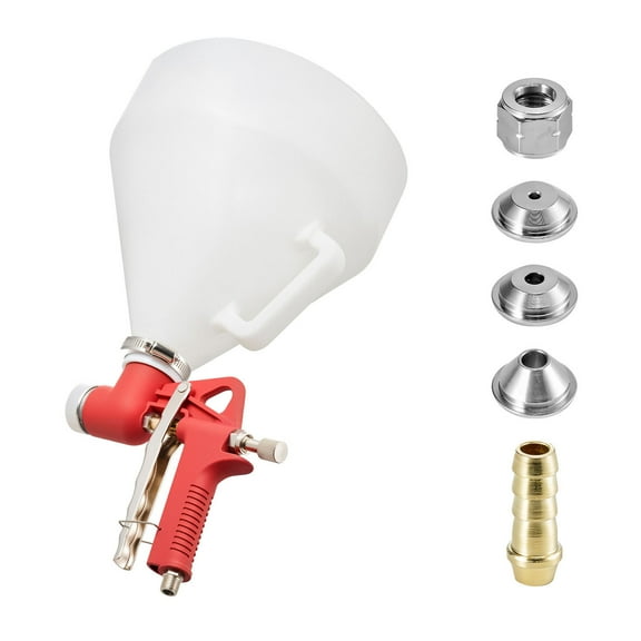 KFFKFF Air Texture Spray Gun, 1.45 Gallon Hopper Sprayer, Professional Drywall Texture Tool with 3 Nozzles (3.5mm, 6mm, 8mm) for Popcorn, Knockdown, and Orange Peel Applications