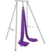 KFFKFF Airborne Yoga Structure & Hammock, Stands at 9.67 ft, Professional Yoga Swing Stand Accompanied by 13.1 Yards Airborne Hammock, Supports up to 551.15 lbs, Yoga Apparatus, Purple