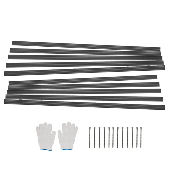 KFFKFF Aluminum Alloy Garden Border, Set of 10, 60-inch, Rust-Proof Metal Landscaping Trim, Flexible Garden Bed Edge, Robust Yard Pathway Fence