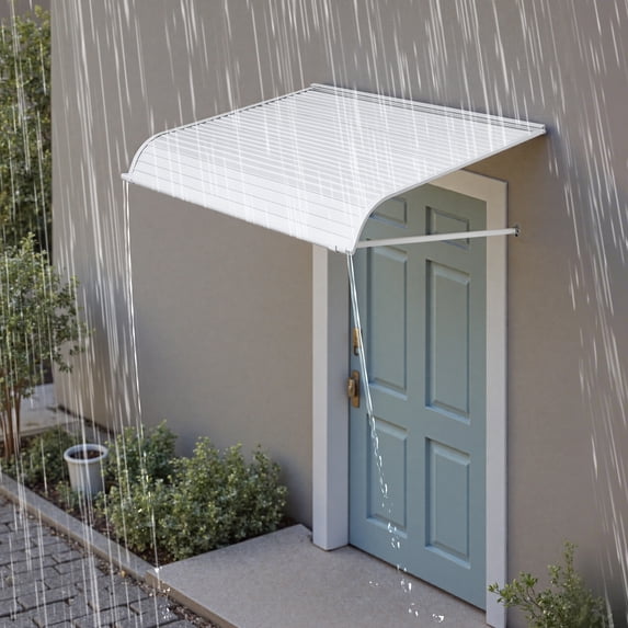 KFFKFF Aluminum Awning 48 x 42 in, Sturdy Window and Door Canopy, Lightweight and Durable Aluminum Exterior Cover for Rain, Snow, Sun Protection on Entrances, Windows, Patios, Porches