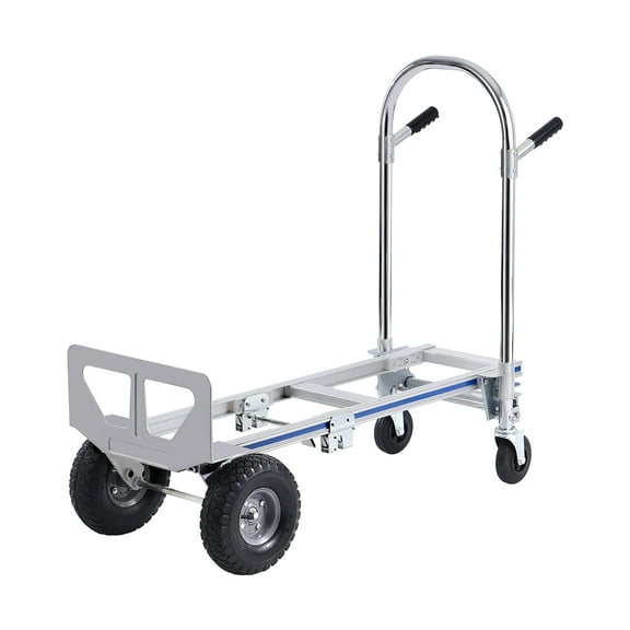 KFFKFF Aluminum Hand Truck, Dual-Function, 800 lbs Capacity, Robust Industrial Foldable Hand Truck and Dolly, Versatile Cart Transforms from Hand Truck to Platform Cart, Equipped with Rubber Wheels