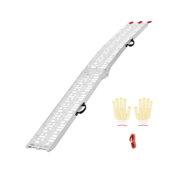KFFKFF Aluminum Inclines, 750 lbs, Single Sturdy Incline with Broad Surface, Universally Compatible Load Incline with Grips, Suitable for Motorbike, Electric Bike, Bike, and more