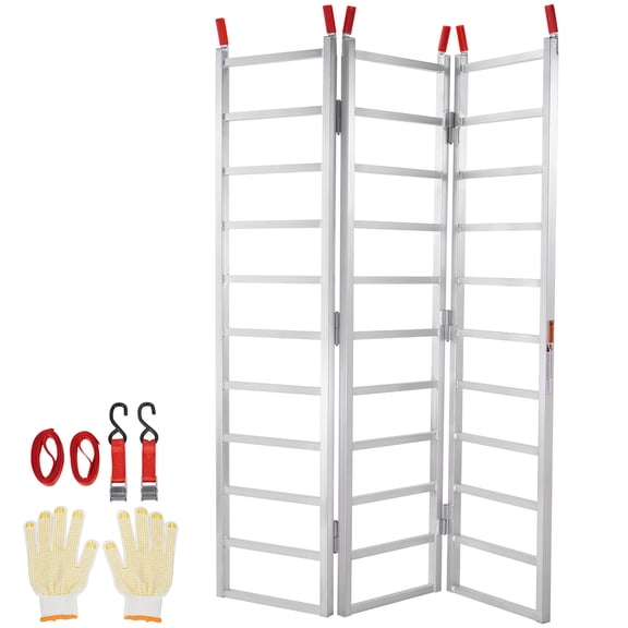 KFFKFF Aluminum Loading Ramps, 1500 lbs Capacity, Multi-Fold Design with Secure Straps for Motorcycles, Tractors, ATVs, Trucks, Lawn Equipment, Snow Machines, Dimensions 77"L x 54"W, Single Unit