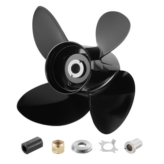KFFKFF Aluminum Outboard Propeller, 15 Spline Tooth, Compatible with Mercury/Mariner Engines 135-300 HP, 4-Blade Design, Right-Hand Rotation, Fits 4-3/4" Gearcase, OEM Replacement No. 48-8M0084495