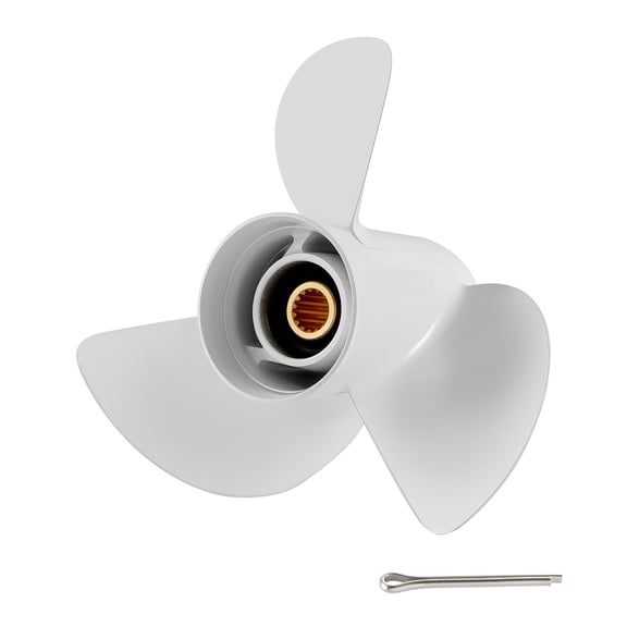 KFFKFF Aluminum Outboard Propeller, 15 Spline Tooth, Compatible with Yamaha Engines 50-130 HP, 4-1/4" Gearcase, 3-Blade, RH (Right Hand Rotation), Replacement for OEM Parts No. 6E5-45945-01-EL