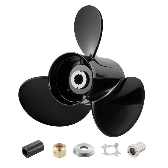KFFKFF Aluminum Outboard Propeller, Compatible with Mercury/Mariner Engines 90-400 HP, 15 Spline Tooth, 4-3/4" Gearcase, 3-Blade, Right Hand Rotation, Replacement Part No. 48-832832A45