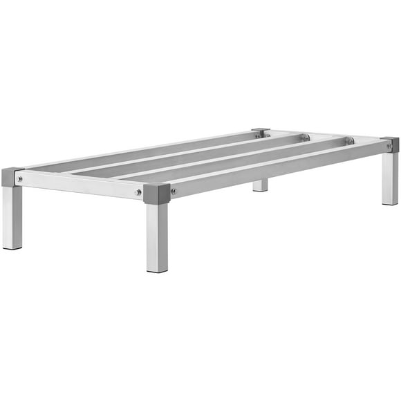 KFFKFF Aluminum Storage Stand, 48" x 20" for Commercial Use, Elevated 8" for Hygiene, Supports up to 1000 lbs, Durable All-Aluminum Rack for Restaurants, Kitchens, Garages, and Transport