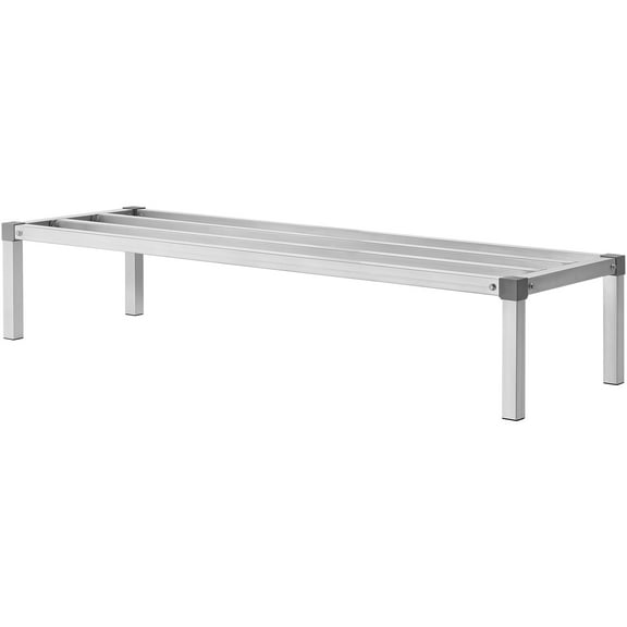 KFFKFF Aluminum Storage Stand, 60x20 Inch, Elevated 12 Inches, 1000 lbs Load, Solid Aluminum for Restaurants, Kitchens, Garages, Vehicles