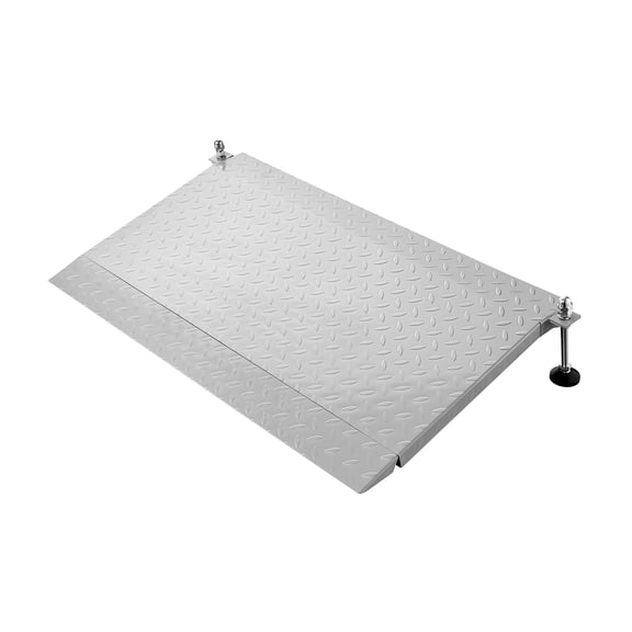 KFFKFF Aluminum Threshold Ramp for Doorways, 42.5 x 23.2 in, Adjustable Height Platform with Non-Slip Surface, Supports up to 1000 lbs, Ideal for Steps, Wheelchairs, and Walkers