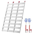 thumbnail image 1 of KFFKFF Aluminum Trailer Ramps, 76 x 50 in Tri-Fold Design with Straps & Non-Slip Rubber Fingers, 1500 lbs Capacity Loading Ramps for ATVs, Motorcycles, Lawn Mowers, Tractors, and Carts, 1 of 9