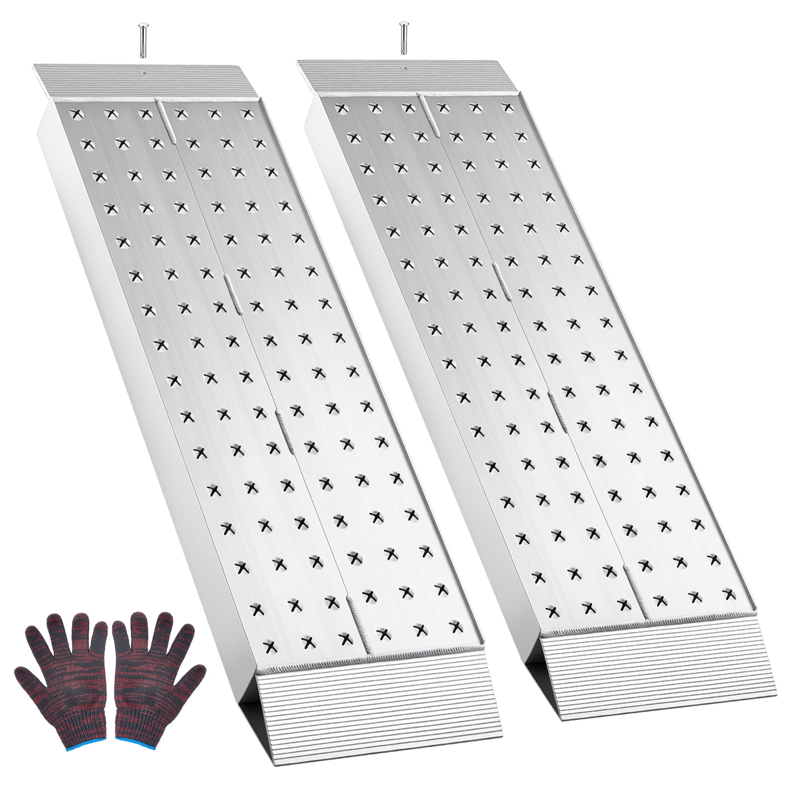 KFFKFF Aluminum Trailer Ramps, Set of 2, 39 x 12 in, Durable ATV ...