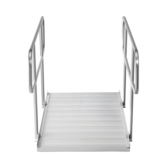 KFFKFF Aluminum Wheelchair Ramp with Handrails, 71.1 x 32.7 in, Durable ...