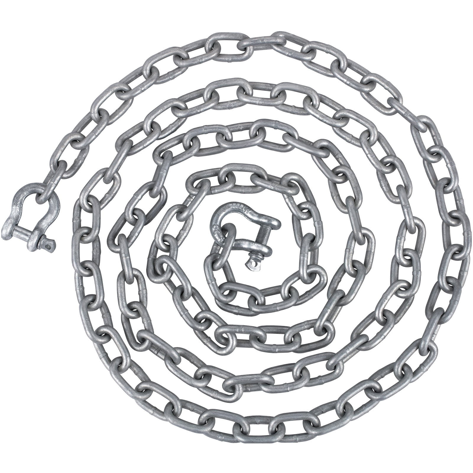 KFFKFF Anchor Chain, 10ft x 5/16in Galvanized Steel, 3/8in Shackle, 11650lbs Lead Chain & 9460lbs Shackle Load, Ideal for Boats, Ships
