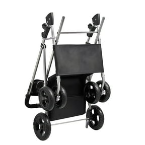 KFFKFF Animal Buggy, 35 lbs Load Limit, Collapsible Canine Cart, Quad Wheel Feline Buggy with Removable Compartment & Ventilated Panels, Compact Pet Mobile with Stop Mechanism