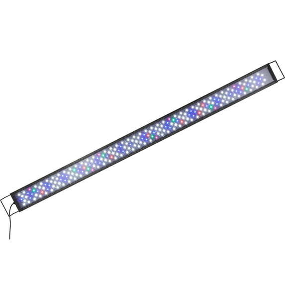 KFFKFF Aquarium Illumination, 36W Broad Spectrum Lighting for Fish Tanks, Features 5 Brightness Settings, Durable ABS Housing with Extendable Mounts for 48"-54" Freshwater Aquariums
