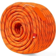 KFFKFF Arborist Tree Climbing Rope Double Braid Polyester 1/2" x 120' 48-Strand