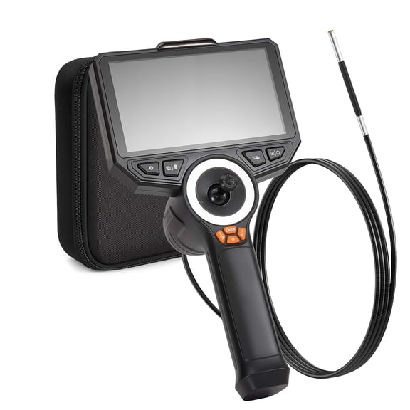 KFFKFF Articulating Borescope with 0.15" Slim Lens, 4-Way 360 Rotating Endoscope Camera with Light, 6" HD IPS Display, 8X Zoom, 7000mAh Inspection Tool for Automotive and Compact Mechanical Areas