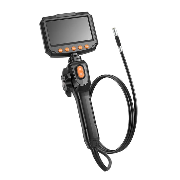 KFFKFF Articulating Endoscope with Light, Two-Way Adjustable Borescope Camera, 4.3" HD IPS Display, 1280 x 720 Resolution, 8X Zoom, IP67 Waterproof Inspection Camera for Automotive(4.9FT Cable)