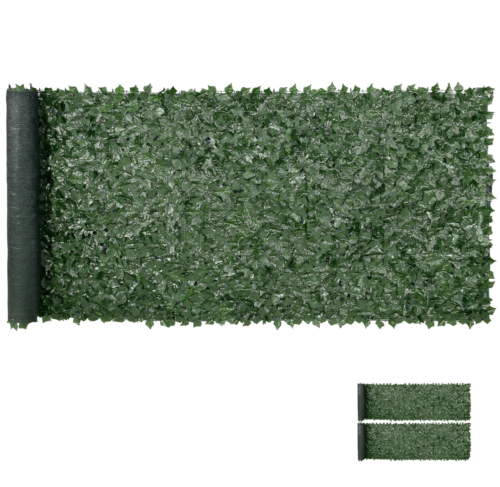 KFFKFF Artificial Ivy Privacy Fence, 59 x 158in Green Wall Screen with Mesh Backing and Reinforced Connections, Decorative Faux Leaf Panels for Outdoor Spaces like Gardens, Yards, and Balconies