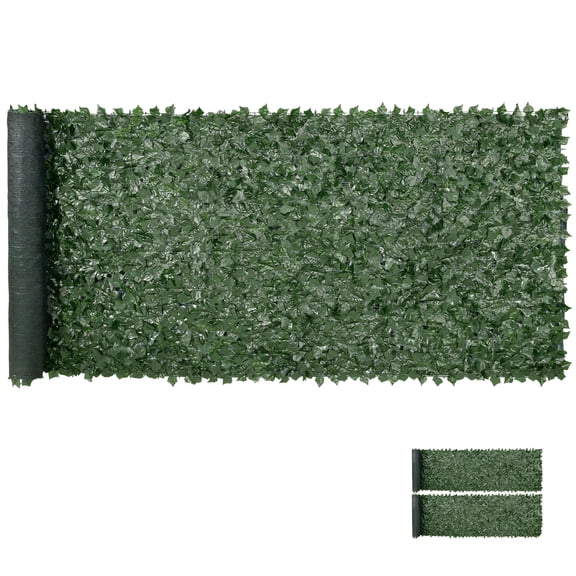 KFFKFF Artificial Ivy Privacy Fence, 59 x 158in Green Wall Screen with Mesh Backing and Reinforced Connections, Decorative Faux Leaf Panels for Outdoor Spaces like Gardens, Yards, and Balconies