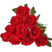 KFFKFF Artificial Red Foam Roses, 60 Pieces of Realistic Fake Flowers with Stems for DIY Wedding Bouquets, Home Centerpieces, Party Table Arrangements, and Decorations