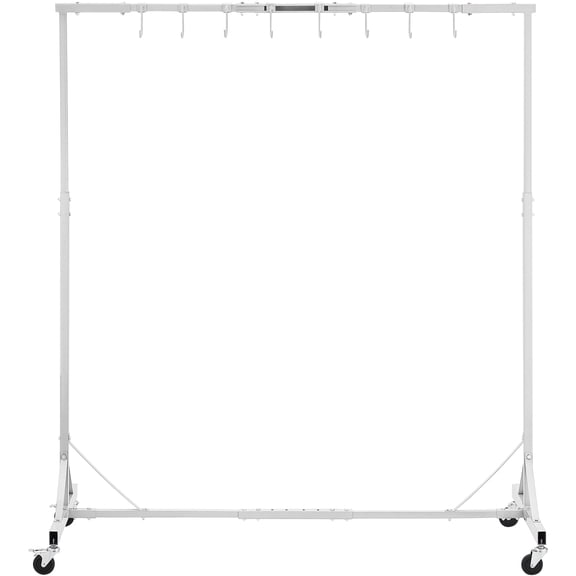 KFFKFF Artwork Stand, Flexible 5 ft-7 ft Height Range, Supports 66 lbs, Vehicle Paint Stand with 8 Hanging Points, Drying Rack Equipped with 4 Rotating Casters, Ideal for Car Repair Facilities