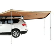 KFFKFF Auto Canopy 270 Angle, 8.2' Tall Pull-out Vehicle Side Canopy, PU3000mm UV50+ Auto Canopy with Water-resistant Storage Pouch, Appropriate for Truck, SUV, Van, Campers