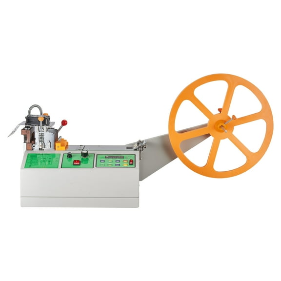 KFFKFF Automated Belt Slicing Device, Dual-Mode Ribbon Slicing Equipment with Modifiable Heat Settings and Digital Screen, 110V 262W Zipper Strips Trimmer for Nylon Straps, Stretchable Loops