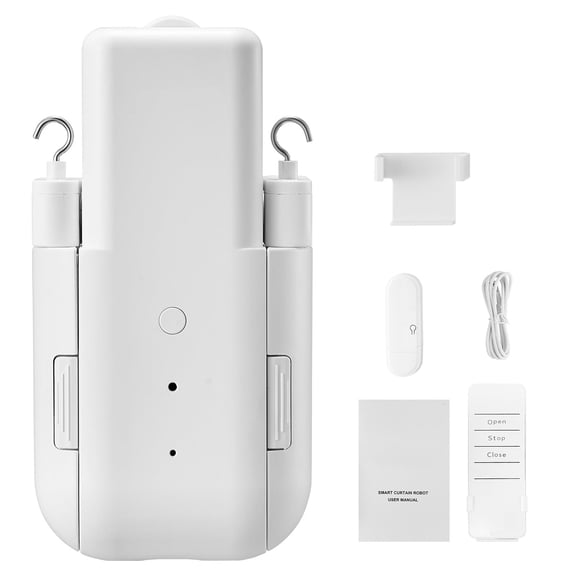 KFFKFF Automatic Curtain Opener with App and Remote Control, Hub Included, Smart Electric Curtain System Compatible with Alexa and Google Home, Scheduled Opening and Closing