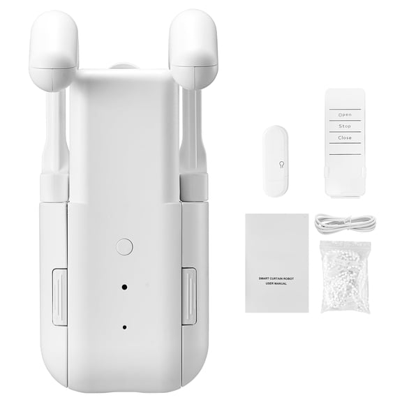 KFFKFF Automatic Curtain Opener with App and Remote Control, Hub Included, Smart Electric Curtain System Compatible with Alexa and Google Home, Scheduled Operation, Quiet Functionality