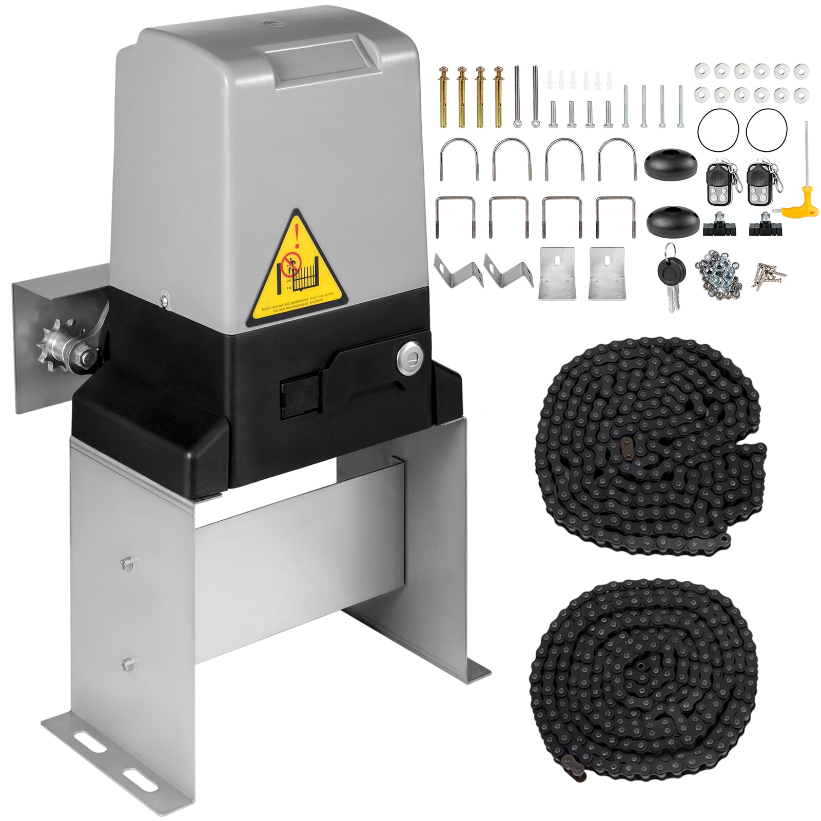 KFFKFF Automatic Gate Opener 3300lb with Infrared Security Photocell Sensor with 2 Remote Controls Sliding Gate Opener Move Speed 43ft Per Min