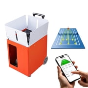 KFFKFF Automatic Tennis Ball Launcher with 4-Hour Runtime, 110-Ball Capacity, App-Controlled Settings, Spin Adjustment, 20 Training Modes, and Speeds up to 75 MPH for Practice and Training