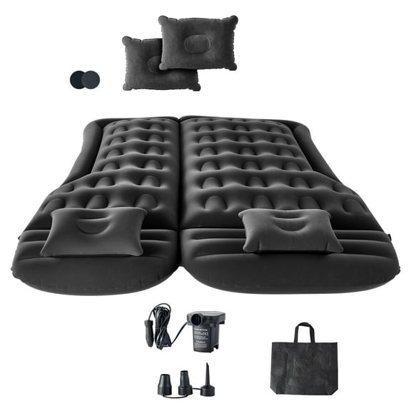 KFFKFF Automobile Air Bed, Blow-up Auto Camping Bed, Plush Enhanced Travel Mattresses, Sturdy Mobile Sleep Mat with Inflation Device, Pair of Cushions, Spout, Tote Bag, Compatible with Majority SUV