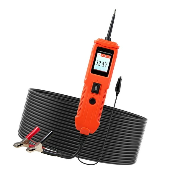 KFFKFF Automotive Circuit Tester, 8-35 DCV Power Probe with TFT Color Screen and Lighting, Electrical Tester with 13 ft / 4 m Cable, Durable ABS Shell for Vehicle Diagnostics