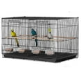 thumbnail image 1 of KFFKFF Avian Habitat, 18 inches, Compact Parakeet Enclosure with Partition, Robust Metallic Bird Free Flight Enclosure, Portable Aviary with 5 Roosts & 4 Food Bowls, Black, 1 of 9
